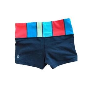 Lululemon Size 4 Women’s Shorts 2” Color Block Waistband, Used Well, 2012 Model